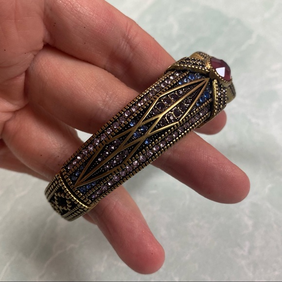 Heidi Daus pink and navy magnetic clasp bangle - Picture 3 of 7